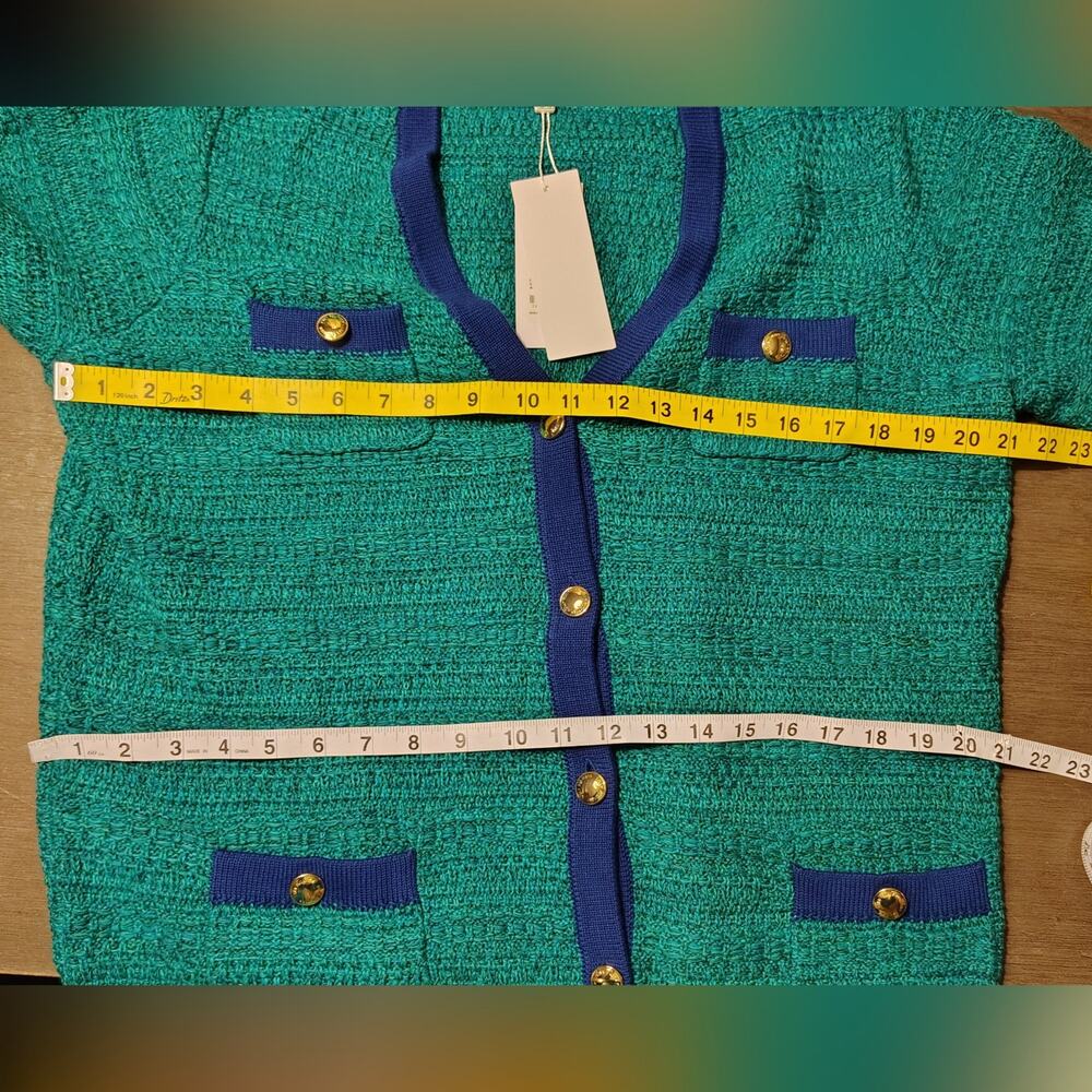 Lilly Pulitzer Tannery Sweater (Sweater Only) Cardigan Green Blue Size XL NEW - Picture 7 of 16